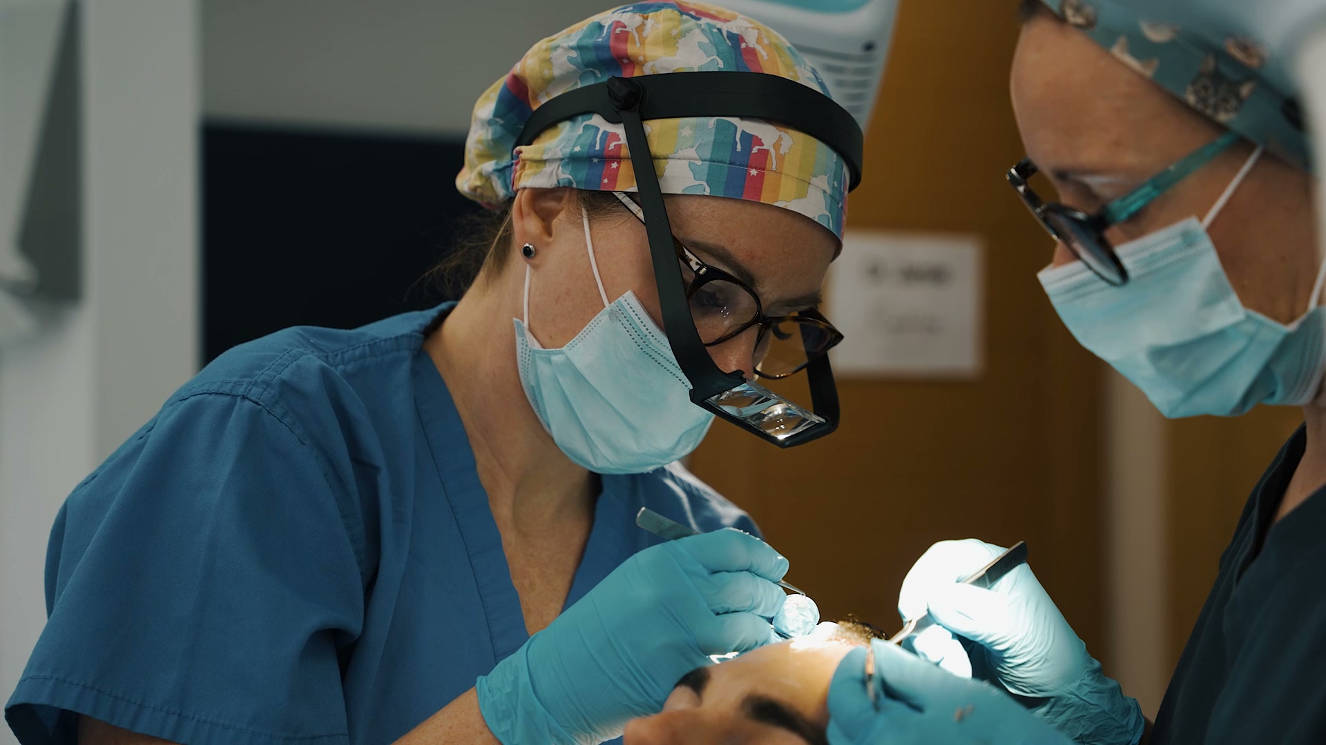 Dr Jamie Harrison and his clinical team performing a hair transplant procedure